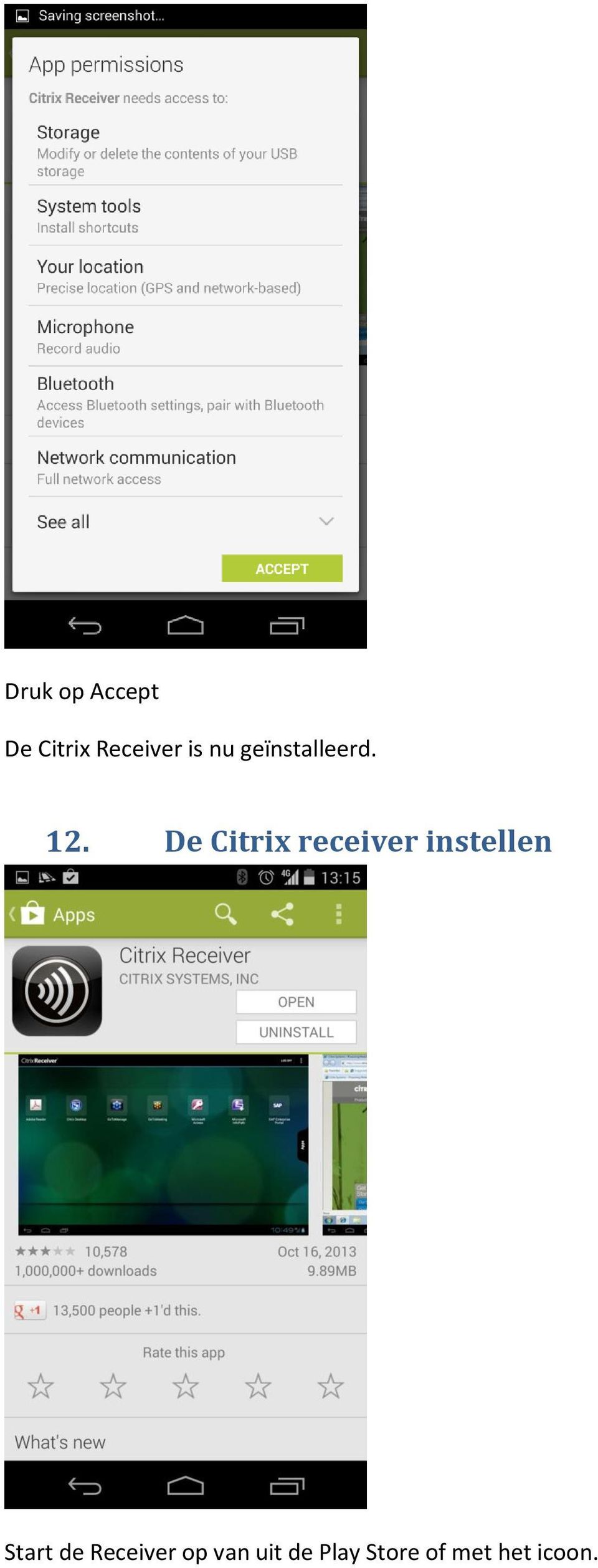 De Citrix receiver instellen Start