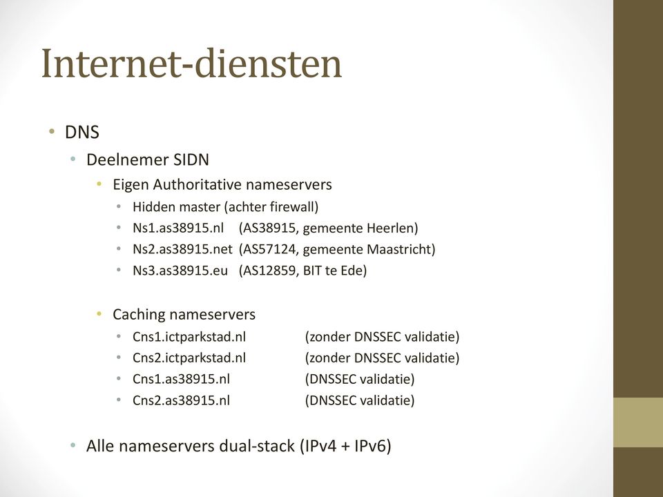 ictparkstad.nl (zonder DNSSEC validatie) Cns2.ictparkstad.nl (zonder DNSSEC validatie) Cns1.as38915.