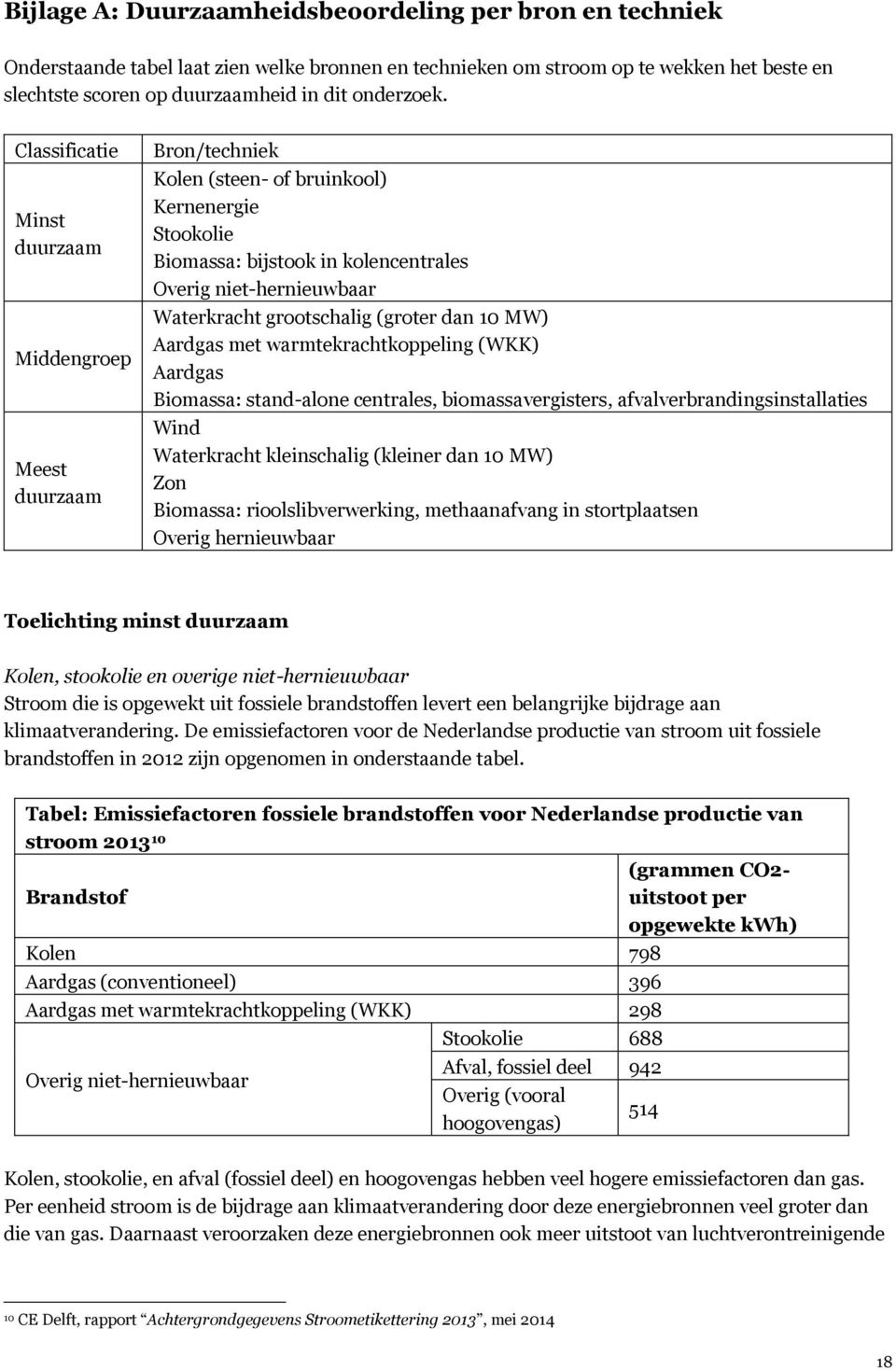 grootschalig (groter dan 10 MW) Aardgas met warmtekrachtkoppeling (WKK) Aardgas Biomassa: stand-alone centrales, biomassavergisters, afvalverbrandingsinstallaties Wind Waterkracht kleinschalig