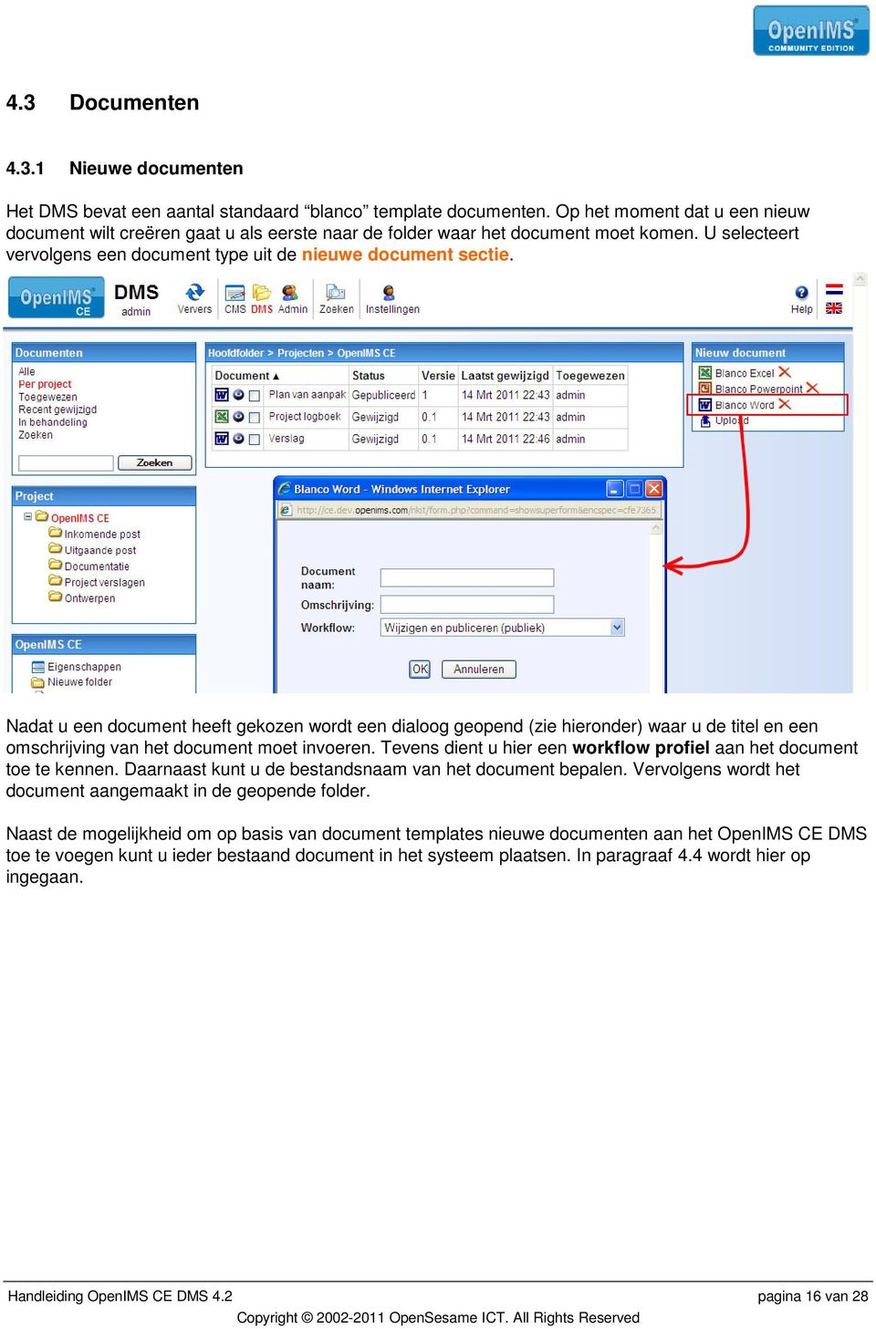 Nadat u een document heeft gekozen wordt een dialoog geopend (zie hieronder) waar u de titel en een omschrijving van het document moet invoeren.