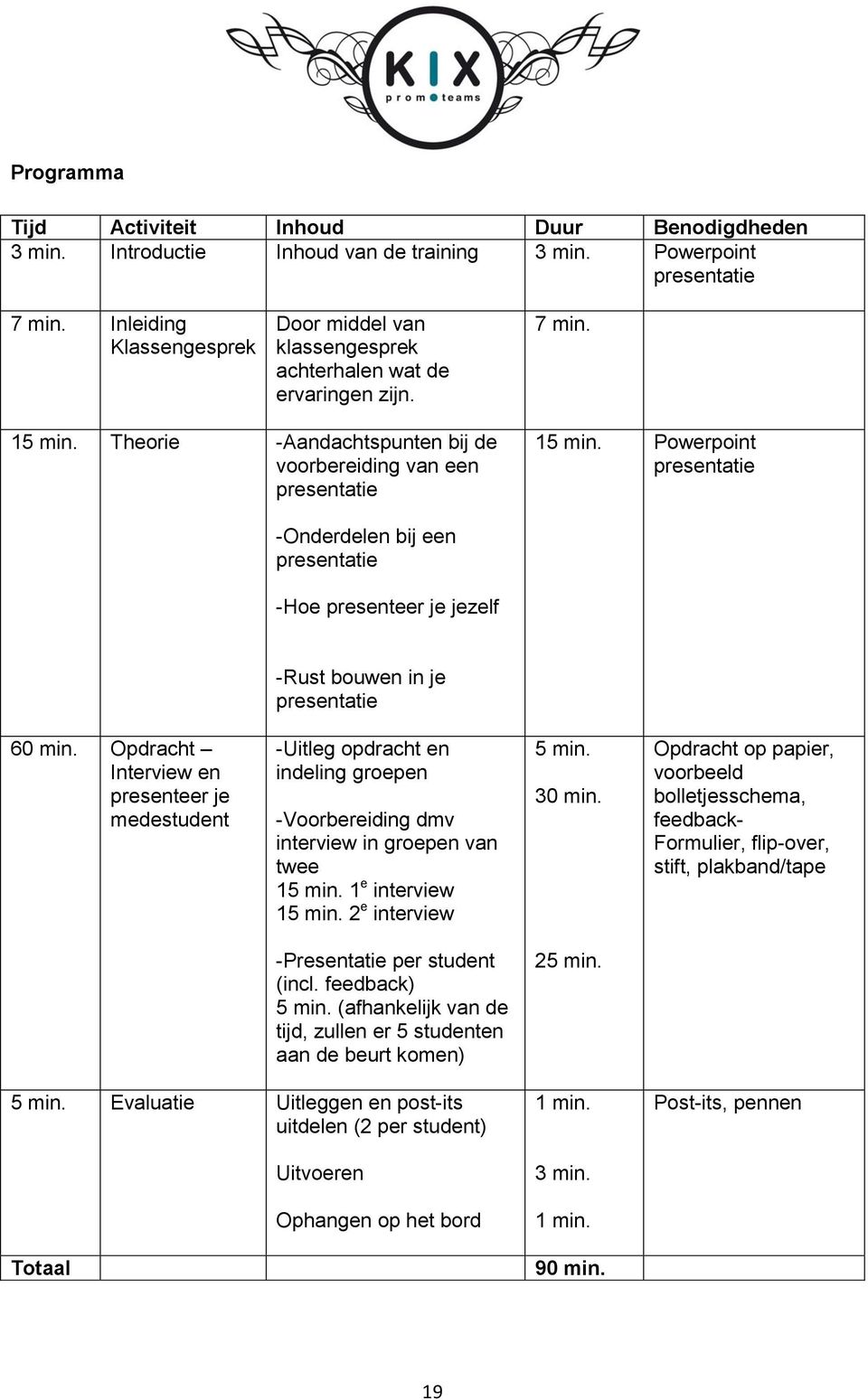 Powerpoint presentatie -Onderdelen bij een presentatie -Hoe presenteer je jezelf -Rust bouwen in je presentatie 60 min.