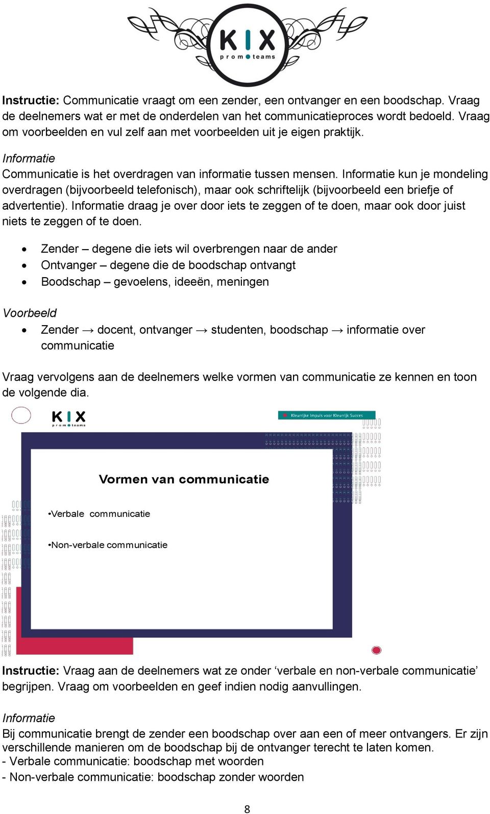 Informatie kun je mondeling overdragen (bijvoorbeeld telefonisch), maar ook schriftelijk (bijvoorbeeld een briefje of advertentie).