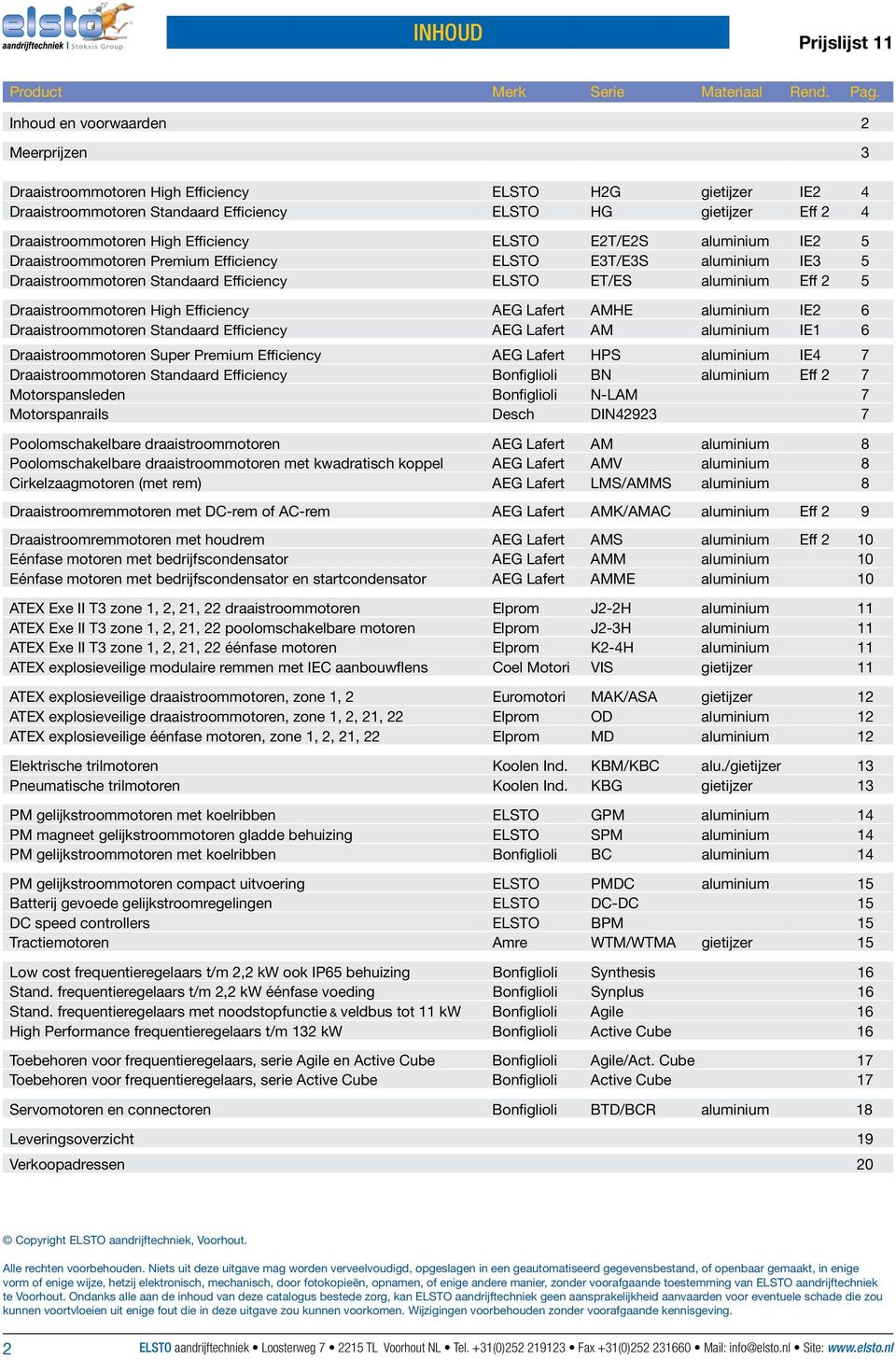 Efficiency ELSTO E2T/E2S aluminium IE2 5 Draaistroommotoren Premium Efficiency ELSTO E3T/E3S aluminium IE3 5 Draaistroommotoren Standaard Efficiency ELSTO ET/ES aluminium Eff 2 5 Draaistroommotoren