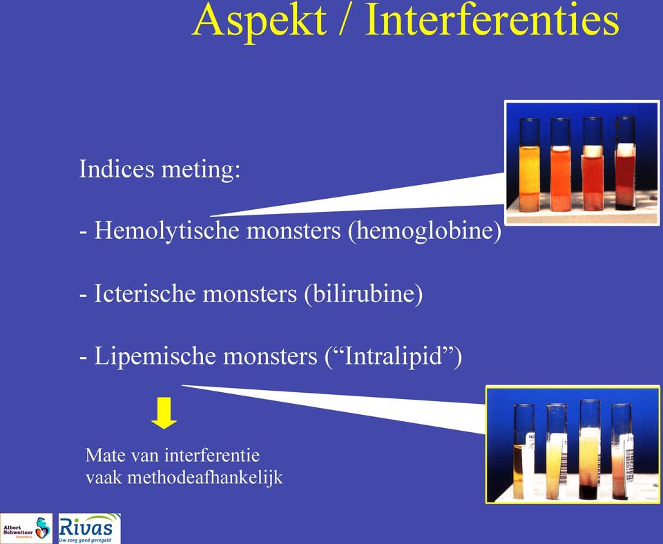 monsters (bilirubine) - Lipemische monsters (