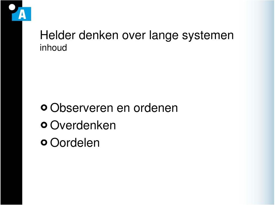 inhoud Observeren en