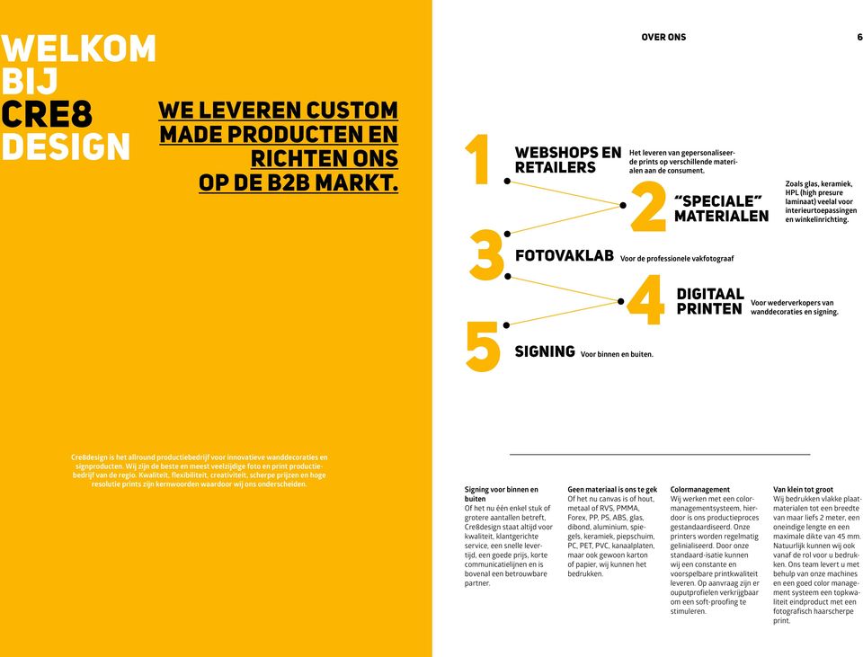 2 SPECIALE MATERIALEN Voor de professionele vakfotograaf 4 DIGITAAL PRINTEN Zoals glas, keramiek, HPL (high presure laminaat) veelal voor interieurtoepassingen en winkelinrichting.