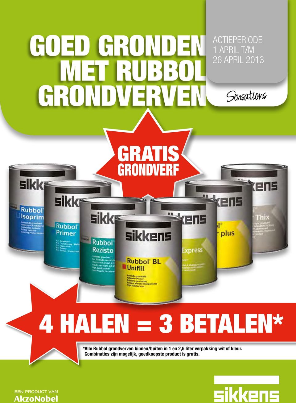 grondverven binnen/buiten in 1 en 2,5 liter verpakking wit of