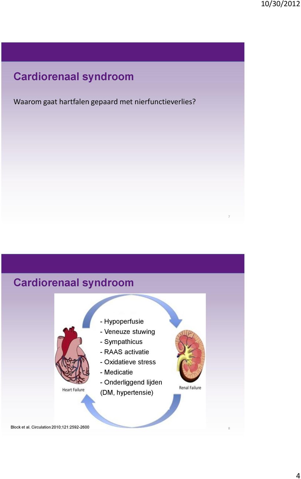 7 Cardiorenaal syndroom - Hypoperfusie - Veneuze stuwing - Sympathicus