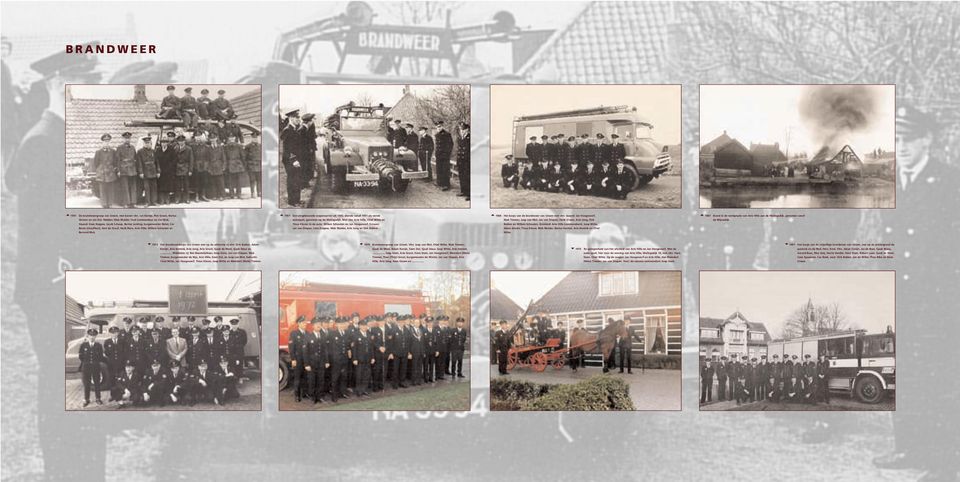 1964 Het korps van de brandweer van Ursem met vlnr. staand: Jan Hoogewerf, Niek Timmer, Jaap van Mol, Jan van Diepen, Henk Ursem, Arie Jong, Dirk Bakker en Willem Schouten.