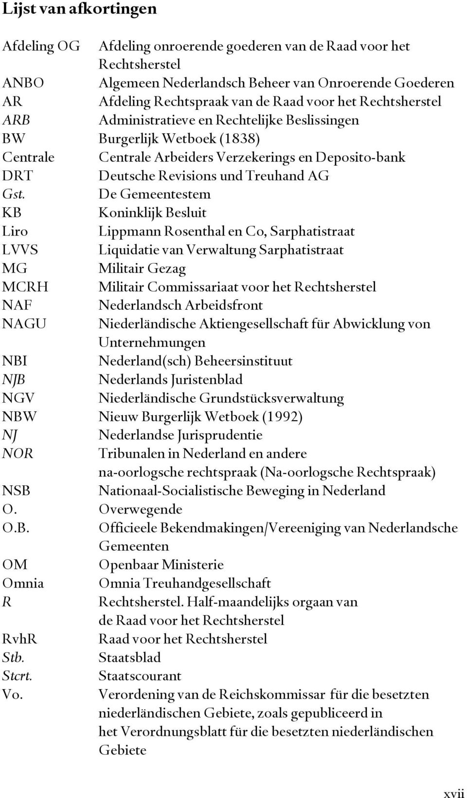 De Gemeentestem KB Koninklijk Besluit Liro Lippmann Rosenthal en Co, Sarphatistraat LVVS Liquidatie van Verwaltung Sarphatistraat MG Militair Gezag MCRH Militair Commissariaat voor het Rechtsherstel