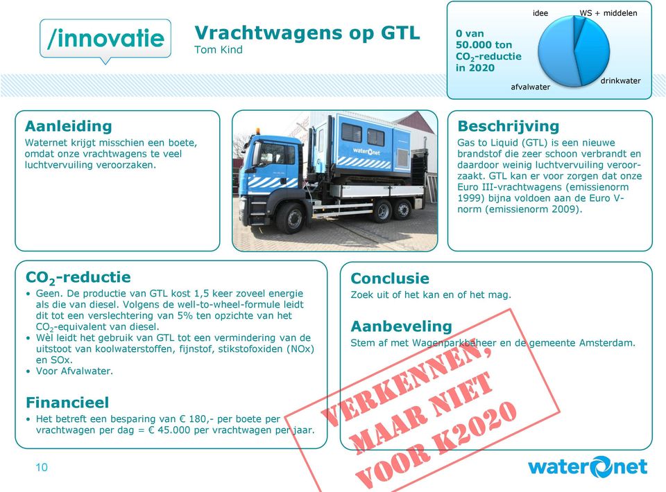 GTL kan er voor zorgen dat onze Euro III-vrachtwagens (emissienorm 1999) bijna voldoen aan de Euro V- norm (emissienorm 2009). Geen.