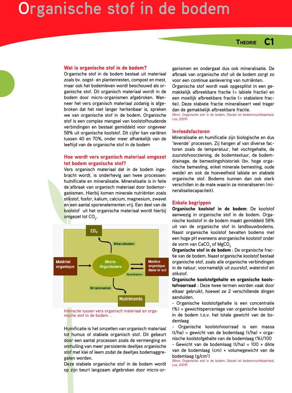 Wanneer het vers organisch materiaal zodanig is afgebroken dat het niet langer herkenbaar is, spreken we van organische stof in de bodem.