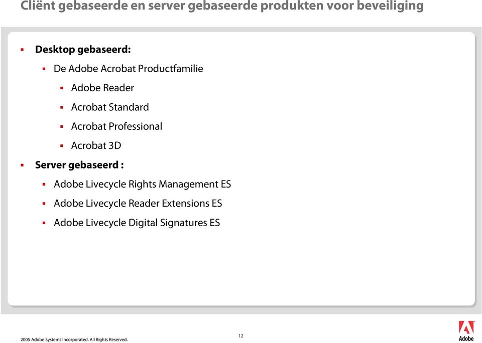 Acrobat Professional Acrobat 3D Server gebaseerd : Adobe Livecycle Rights