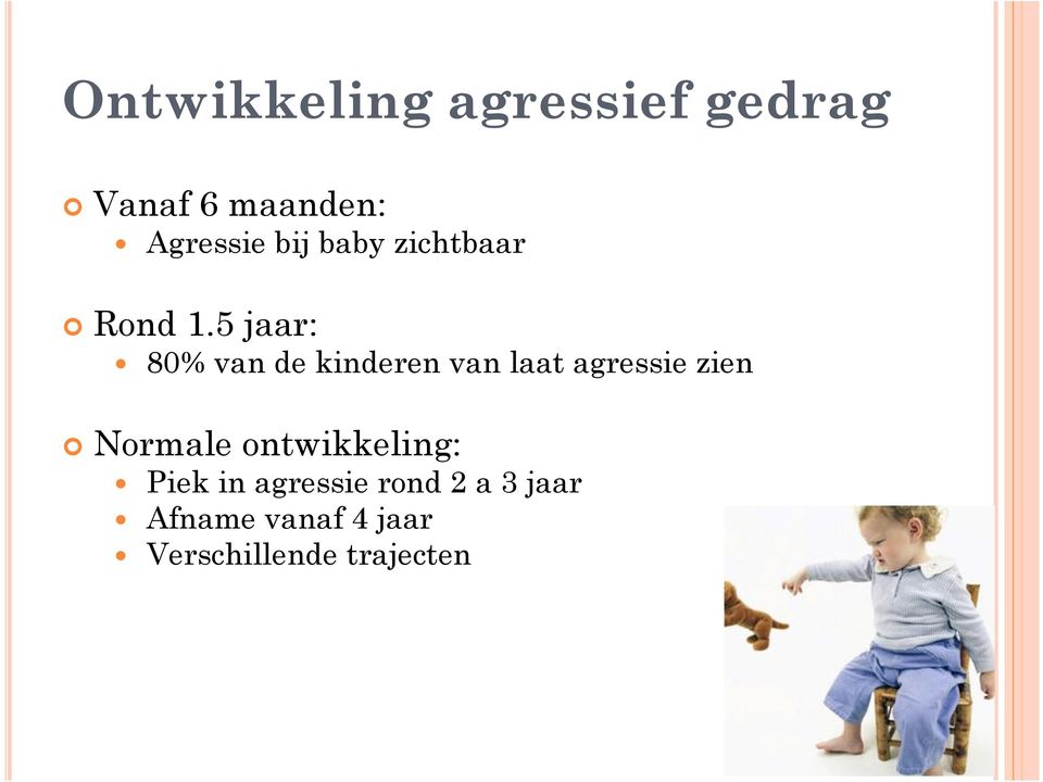 80% van de kinderen van laat agressie zien!