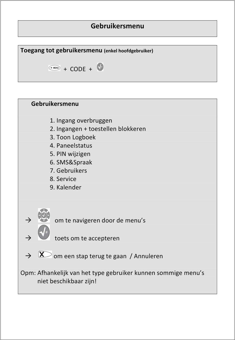 SMS&Spraak 7. Gebruikers 8. Service 9.