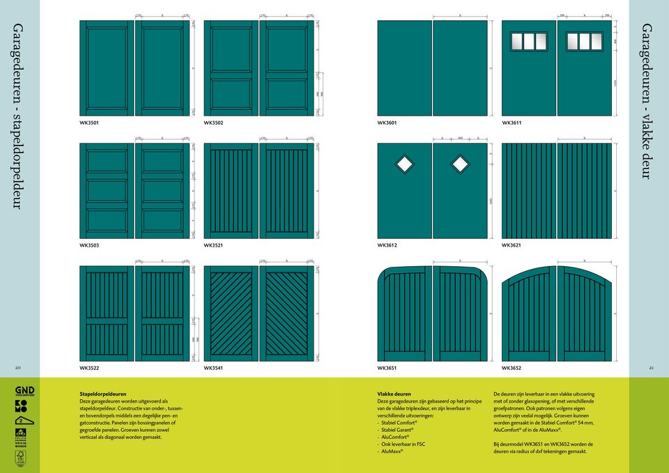 Constructie van onder-, tussenen bovendorpels middels een degelijke pen- en gatconstructie. Panelen zijn bossingpanelen of gegroefde panelen.