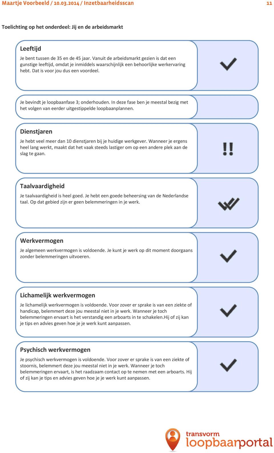 Je bevindt je loopbaanfase 3; onderhouden. In deze fase ben je meestal bezig met het volgen van eerder uitgestippelde loopbaanplannen.