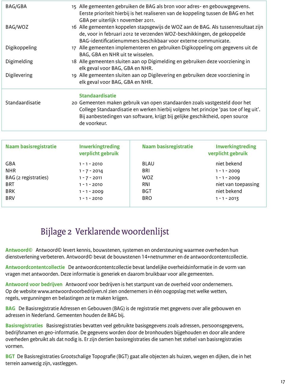 Als tussenresultaat zijn de, voor in februari 2012 te verzenden WOZ-beschikkingen, de gekoppelde BAG-identificatienummers beschikbaar voor externe communicate.