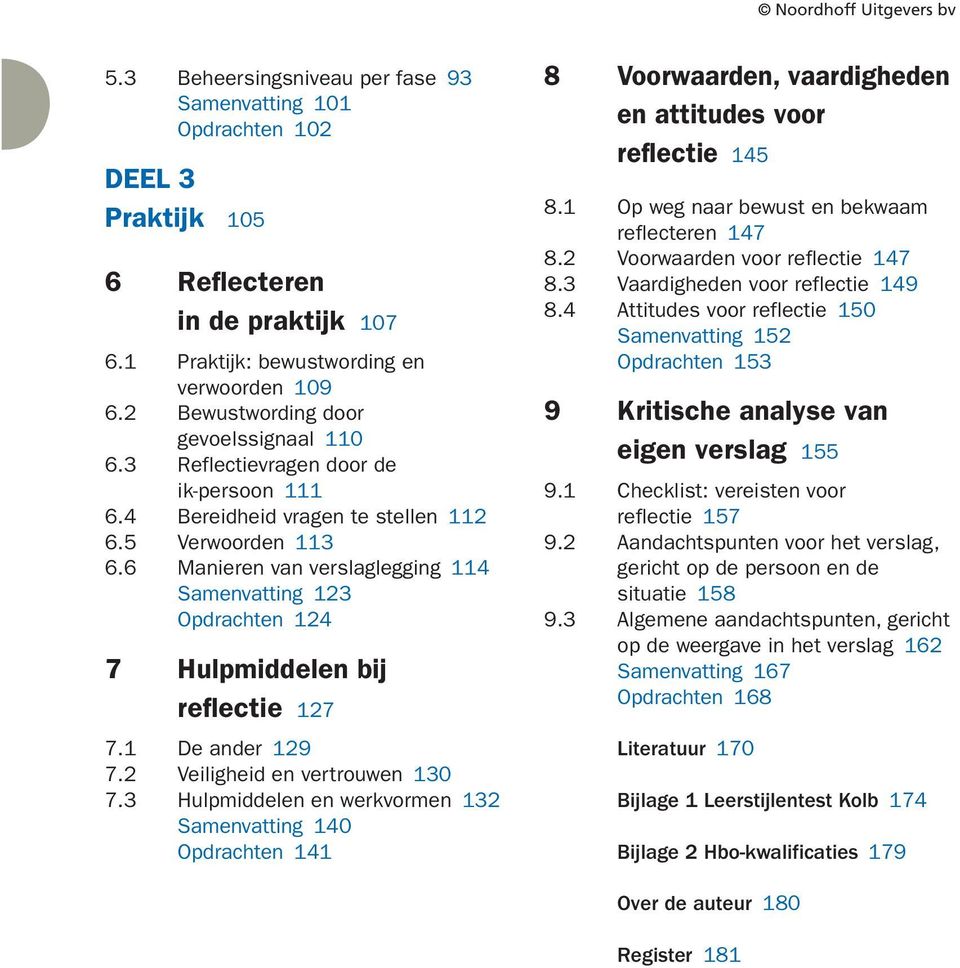 6 Manieren van verslaglegging 4 Samenvatting 23 Opdrachten 24 7 Hulpmiddelen bij reflectie 27 7. De ander 29 7.2 Veiligheid en vertrouwen 30 7.