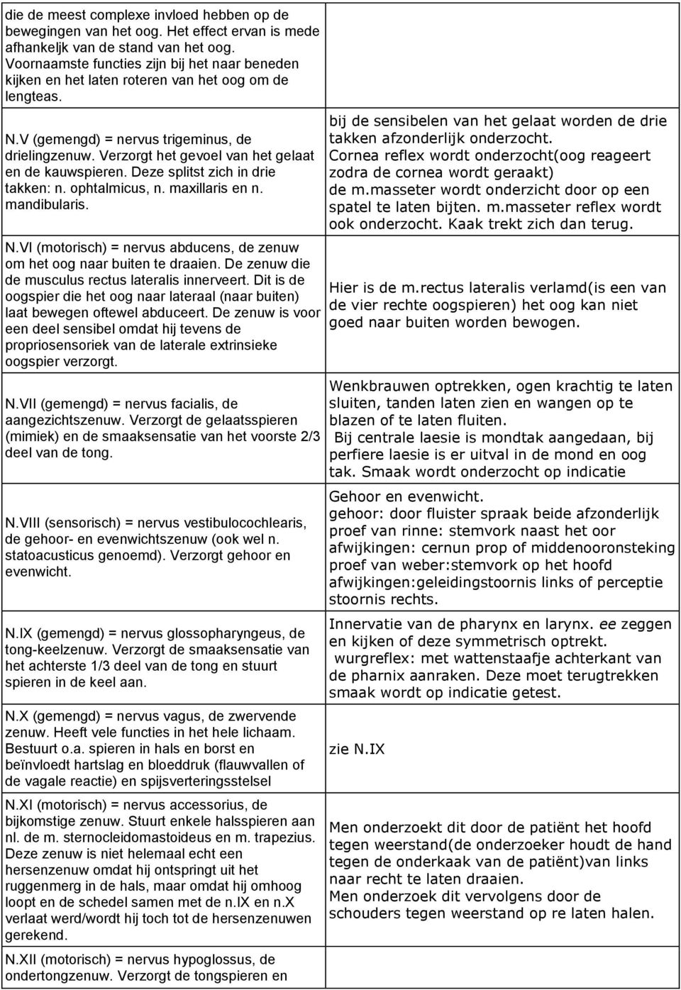 Verzorgt het gevoel van het gelaat en de kauwspieren. Deze splitst zich in drie takken: n. ophtalmicus, n. maxillaris en n. mandibularis. N.