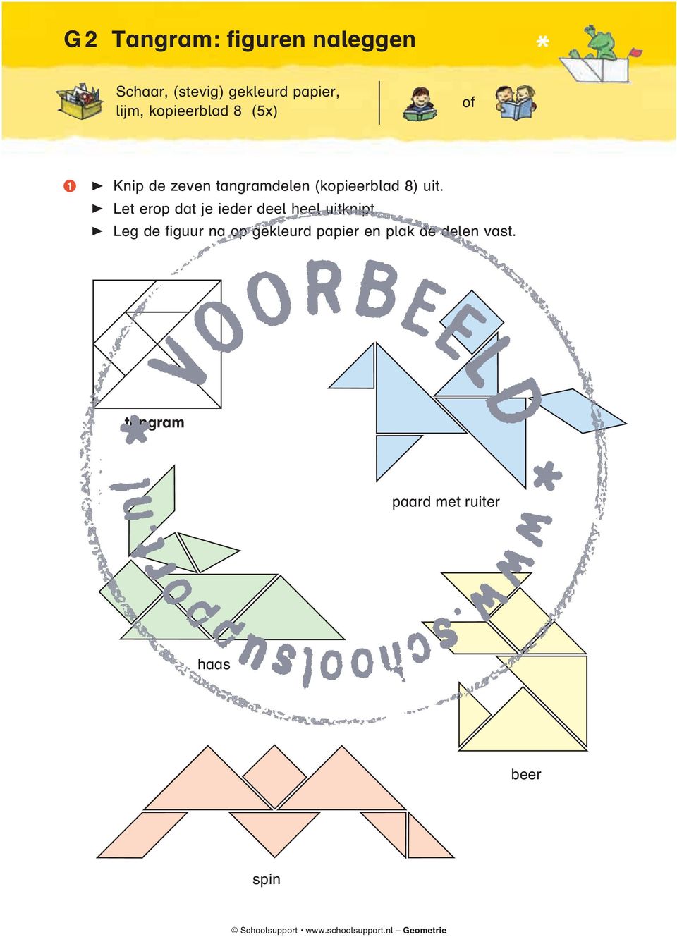 Let erop dat je ieder deel heel uitknipt.