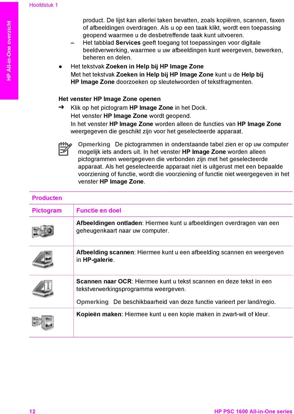 Het tabblad Services geeft toegang tot toepassingen voor digitale beeldverwerking, waarmee u uw afbeeldingen kunt weergeven, bewerken, beheren en delen.