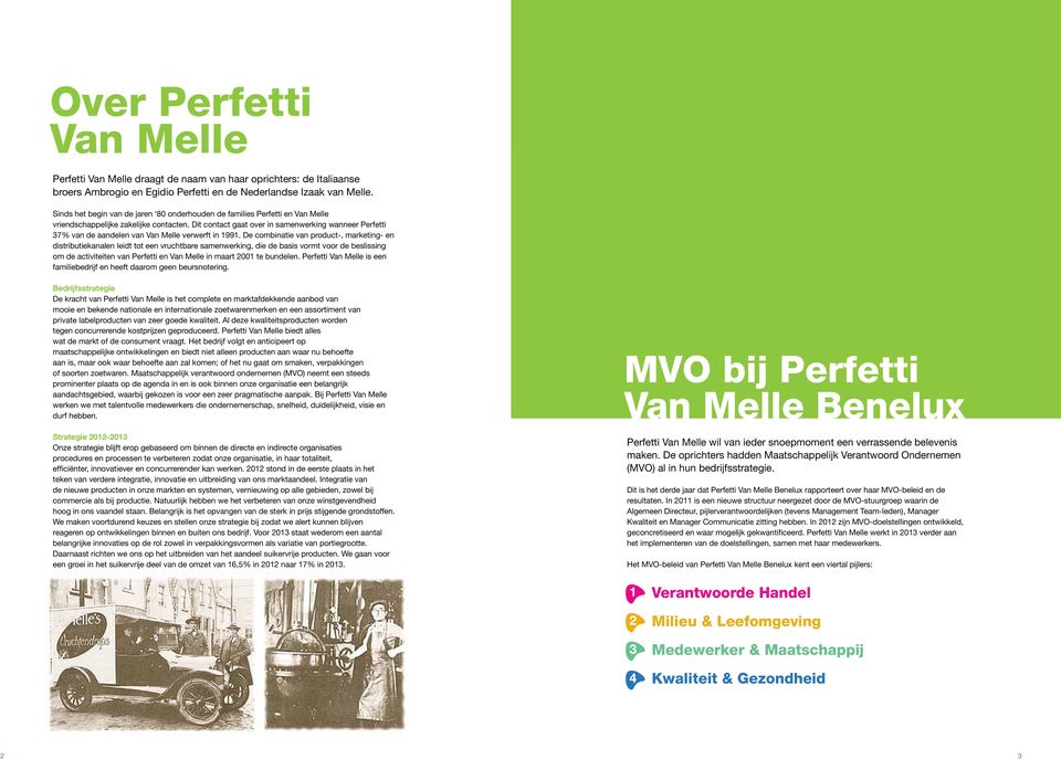 Dit contact gaat over in samenwerking wanneer Perfetti 37% van de aandelen van Van Melle verwerft in 1991.