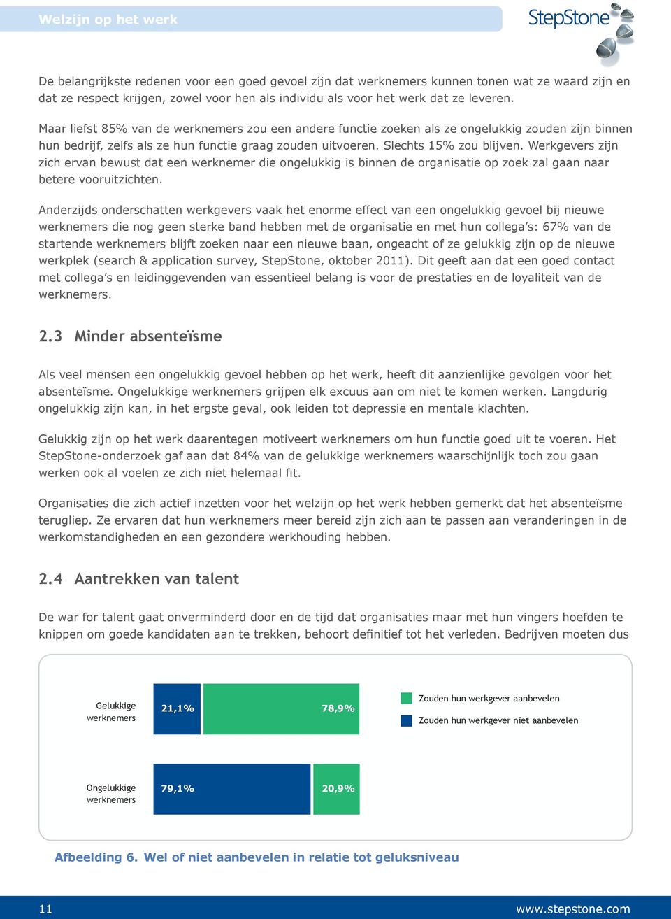 Werkgevers zijn zich ervan bewust dat een werknemer die ongelukkig is binnen de organisatie op zoek zal gaan naar betere vooruitzichten.