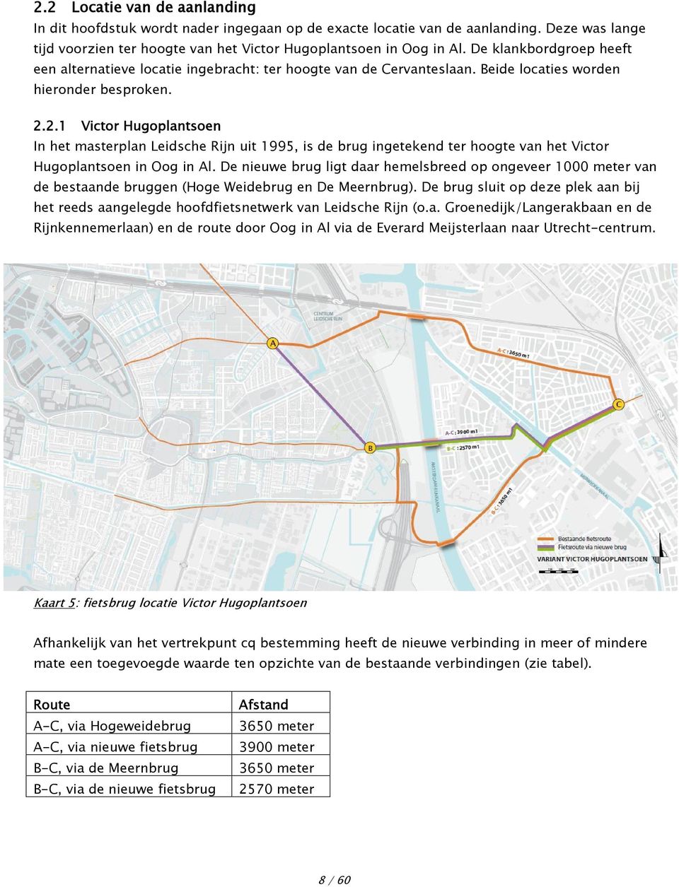 2.1 Victor Hugoplantsoen In het masterplan Leidsche Rijn uit 1995, is de brug ingetekend ter hoogte van het Victor Hugoplantsoen in Oog in Al.