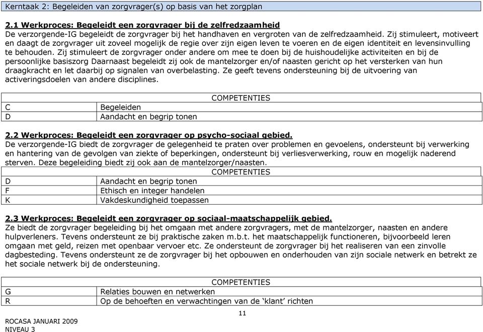 Zij stimuleert, motiveert en daagt de zorgvrager uit zoveel mogelijk de regie over zijn eigen leven te voeren en de eigen identiteit en levensinvulling te behouden.