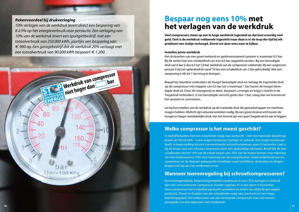 Een garagebedrijf dat de werkdruk 20% verlaagt met een totaalverbruik van 90.000 kwh bespaart 1.200.