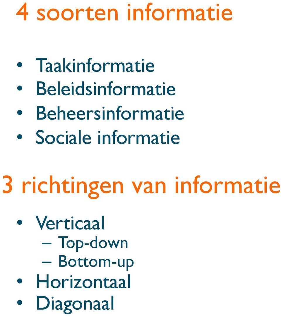 Sociale informatie 3 richtingen van