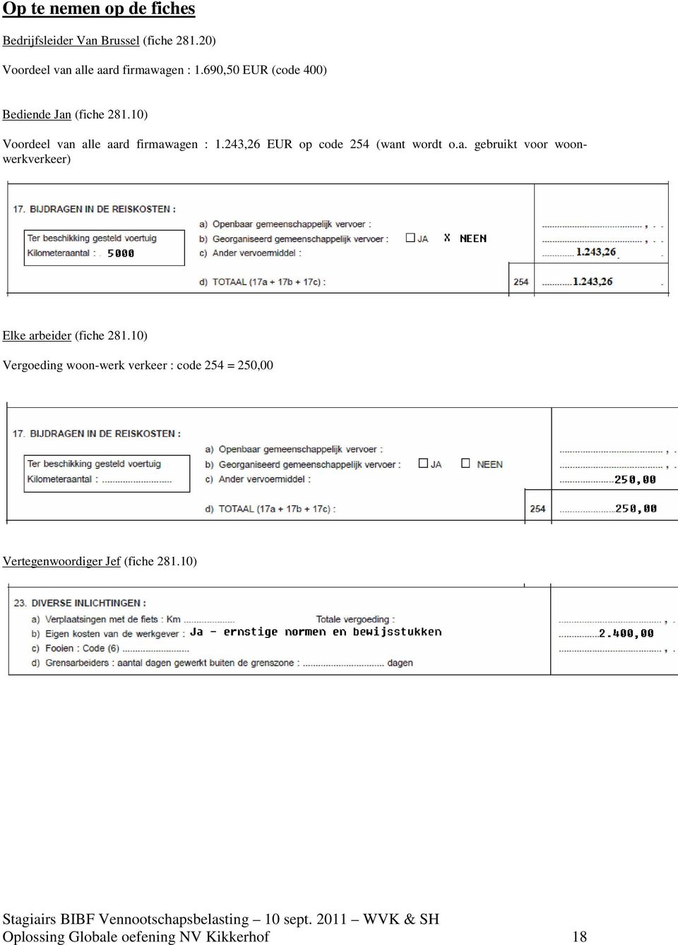 243,26 EUR op code 254 (want wordt o.a. gebruikt voor woonwerkverkeer) Elke arbeider (fiche 281.