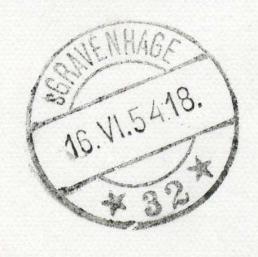 s-gravenhage Internationaal Congres Bescherming Kunstschatten 1954 Persbericht Nr 2119/63 van 12 mei 1954: Speciaal stempel Vredespaleis 1.