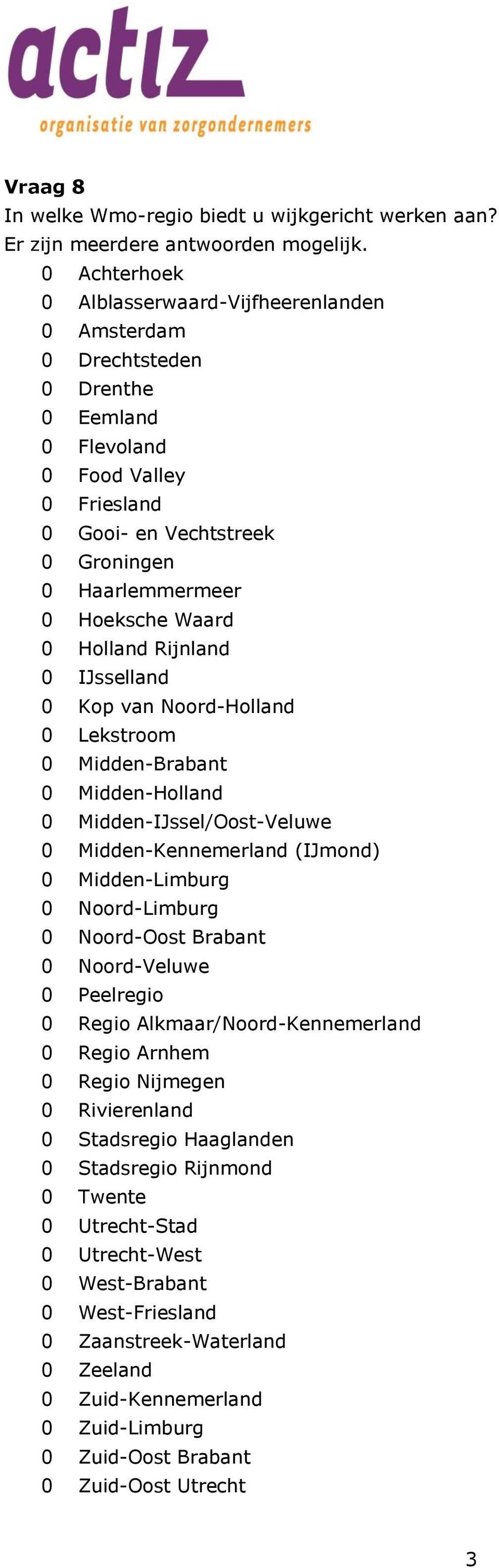 Waard 0 Holland Rijnland 0 IJsselland 0 Kop van Noord-Holland 0 Lekstroom 0 Midden-Brabant 0 Midden-Holland 0 Midden-IJssel/Oost-Veluwe 0 Midden-Kennemerland (IJmond) 0 Midden-Limburg 0 Noord-Limburg