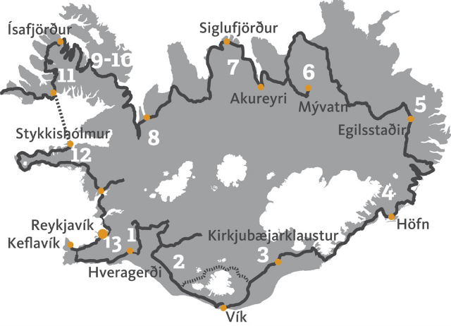 Overtocht met de ferry Baldur over de Breidafjördur-baai langs ontelbare eilanden met hun rijke vogelpopulatie naar het pittoreske stadje Stykkishólmur. Verken hierna het schiereiland van Snæfellsnes.