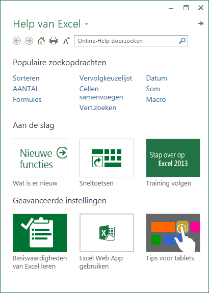 19. Help Als je niet weet hoe iets moet kun je bij de Help van Excel opzoeken hoe je het moet doen. Excel heeft een goede help-functie.