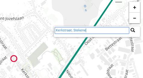Klik op een bushalte voor meer informatie: de naam van de halte, de vertrektijden en een knop om met Google
