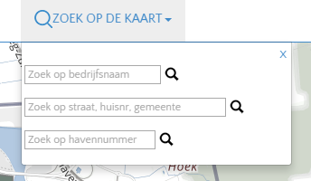 6. Zoeken op de kaart Dit zegt de helpgids hierover: Zoekfunctie Je kan bovenaan bij ZOEK