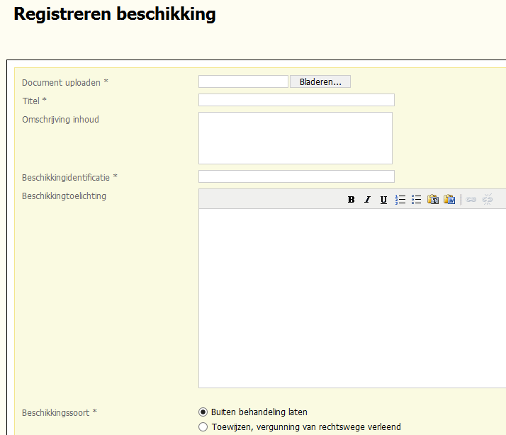 Deel 4: Aanvraag behandelen Buiten behandeling laten Wie Coördinator Wanneer Aanvulling gevraagd U kunt in het loket een aanvraag buiten behandeling laten als de termijn voor het indienen van een