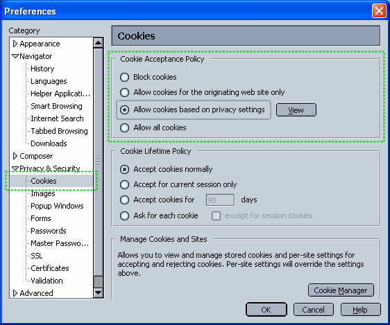 4 Cookies in Netscape accepteren 4.1 Netscape 7.x 1. Klik in het menu onder Netscape op Aanpassen (Edit) en op Instellingen (Preferences). 2.