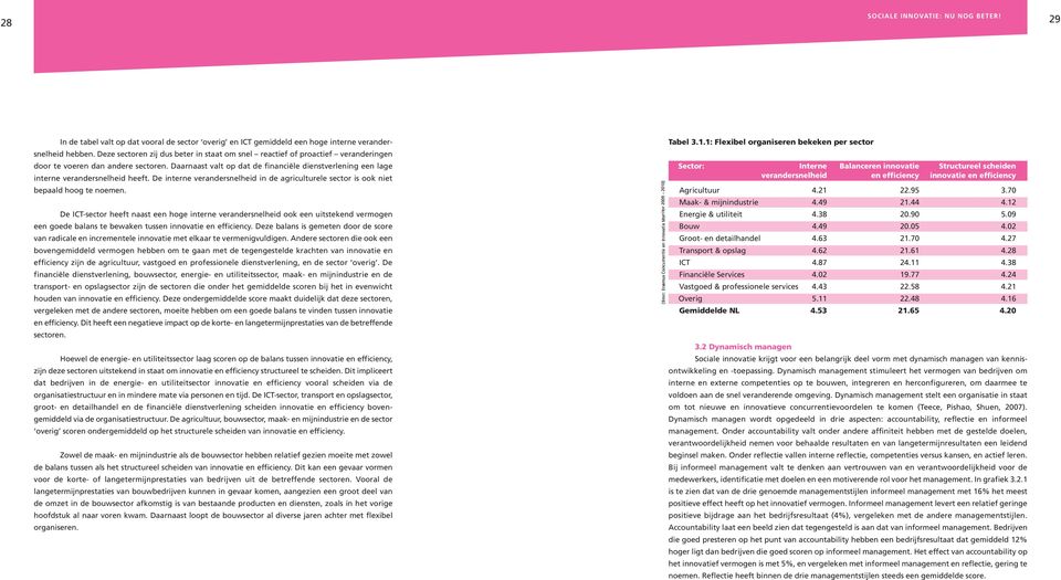 Daarnaast valt op dat de financiële dienstverlening een lage interne verandersnelheid heeft. De interne verandersnelheid in de agriculturele sector is ook niet bepaald hoog te noemen.