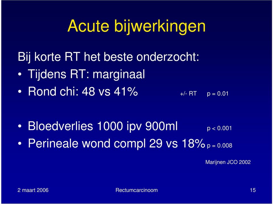 01 Bloedverlies 1000 ipv 900ml p < 0.