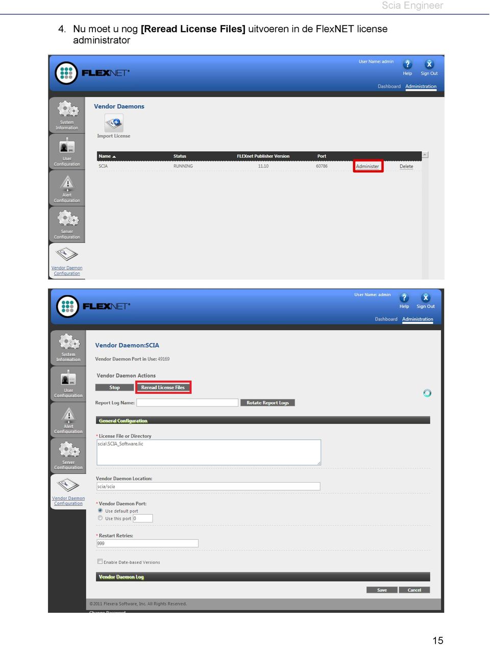 in de FlexNET license