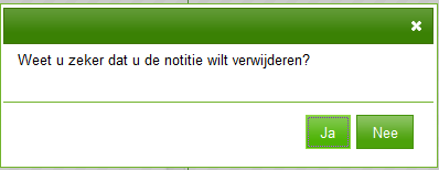 11.2 Notitie verwijderen Notities die zijn toegevoegd aan de cliënt kunnen weer worden verwijderd. Selecteer een aangemaakte notitie in het notitie overzicht.