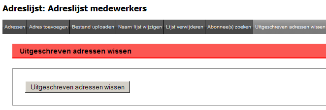 3.2.5 Uitgeschreven adressen wissen 1. Lezers van de mailingen die je verstuurt, kunnen zich via een link onderaan de mailing uitschrijven voor de mailing.