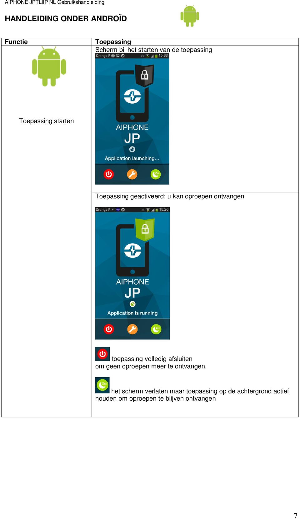 toepassing volledig afsluiten om geen oproepen meer te ontvangen.