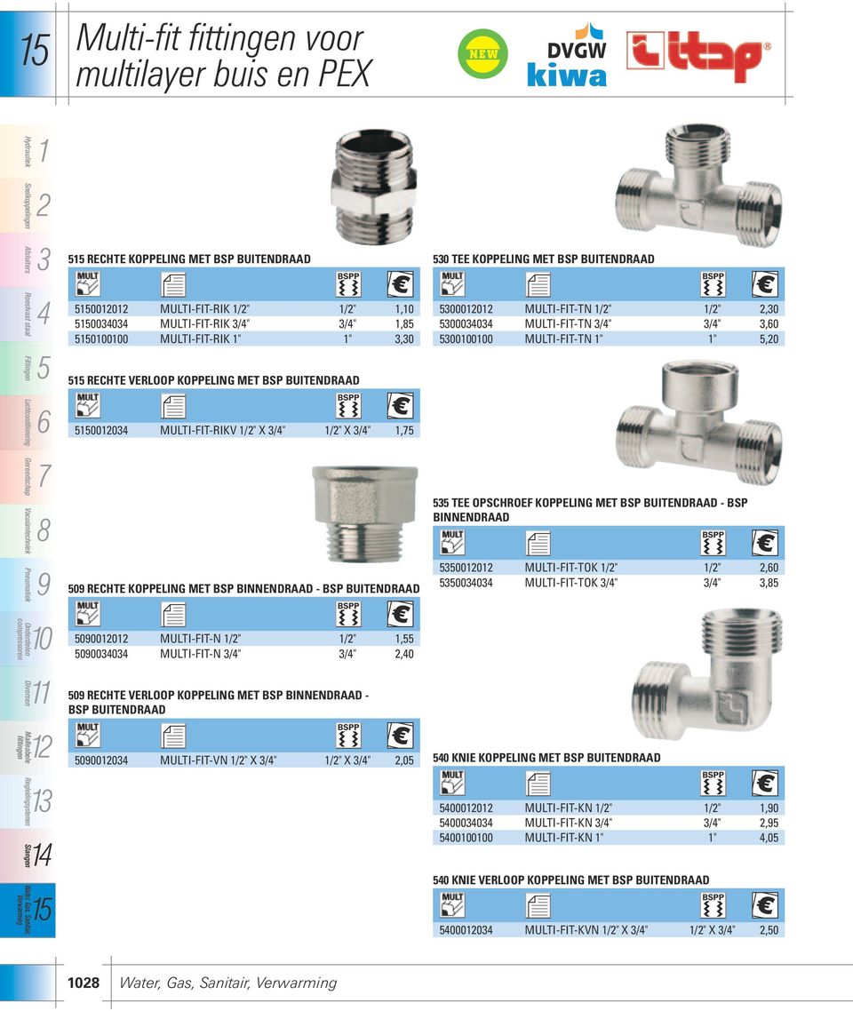 MULTI-FIT-RIK 3/4" 3/4" 1,85 50100100 MULTI-FIT-RIK 1" 1" 3,30 5 RECHTE VERLOOP KOPPELING MET BSP BUITENDRAAD 50012034 MULTI-FIT-RIKV 1/2" X 3/4" 1/2" X 3/4" 1,75 509 RECHTE KOPPELING MET BSP