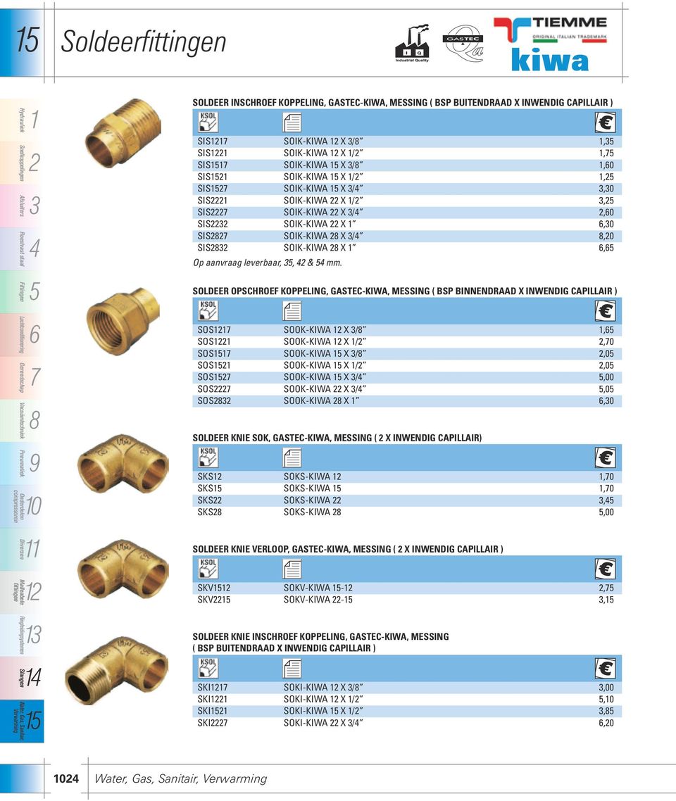 1,35 SIS1221 SOIK-KIWA 12 X 1/2 1,75 SIS17 SOIK-KIWA X 3/8 1,60 SIS21 SOIK-KIWA X 1/2 1,25 SIS27 SOIK-KIWA X 3/4 3,30 SIS2221 SOIK-KIWA 22 X 1/2 3,25 SIS2227 SOIK-KIWA 22 X 3/4 2,60 SIS2232 SOIK-KIWA