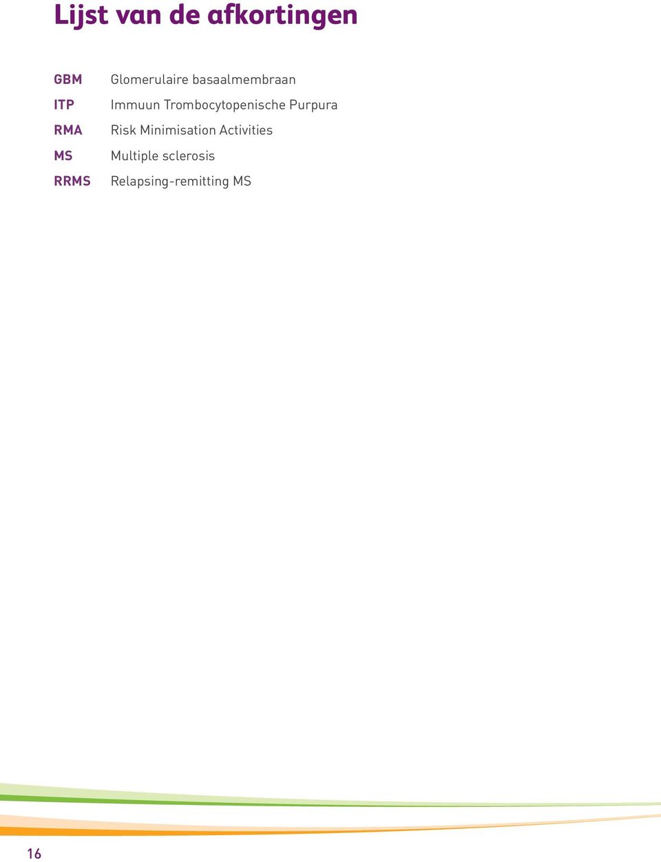 Trombocytopenische Purpura Risk Minimisation